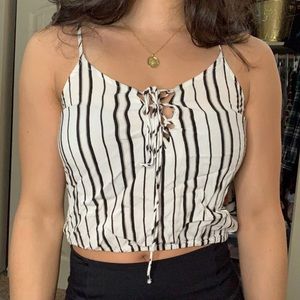 Pacsun striped cropped tie tank